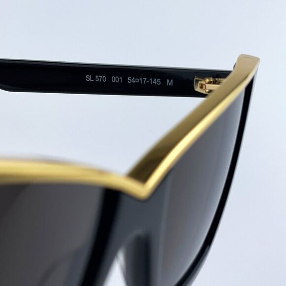 NEW Saint Laurent SL570 001 Black Gold Cat Eye Women Sunglasses - Picture 12 of 16